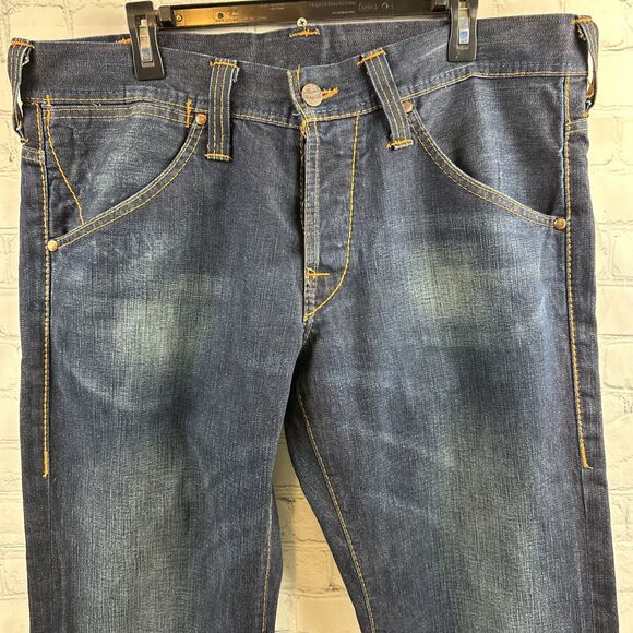 VTG Y2K True Religion Button Fly‎ Bootcut Woman’s Denim Jeans Leather Patch 36 - Picture 3 of 14